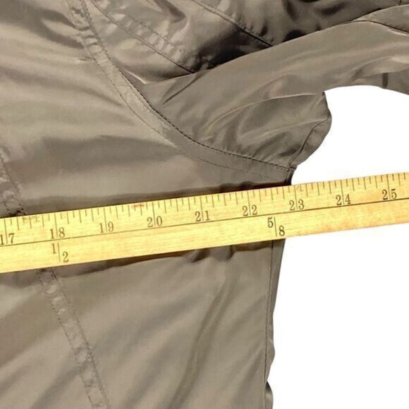 Lauren Ralph Lauren Hooded Utility Jacket Women L Gray Zip Adjustable Waist Coat - Picture 13 of 16